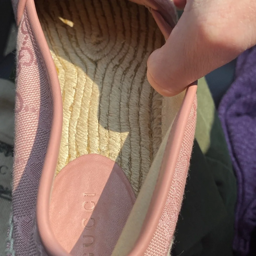 🤯AUTHENTIC GUCCI MONOGRAM GUCCIRISSMA CLOTH ESPADRILLES
